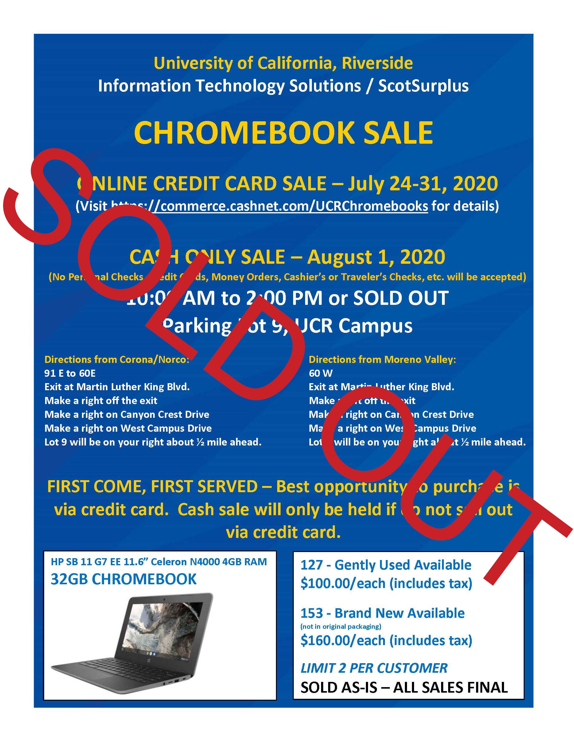 Chromebook Sale Flyer 2020 Sold Out