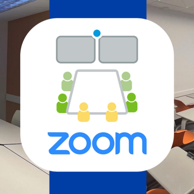 Zoom logo with boardroom icon, HMNSS 1502 and Sproul 2344 in the background