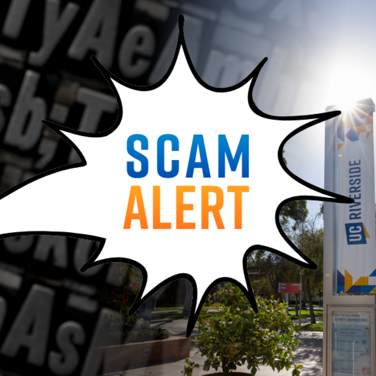 Decorative. Banner text reads: Scam Alert.