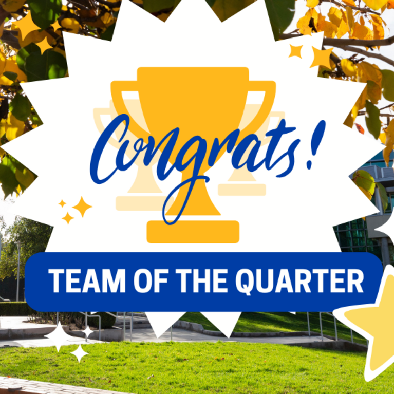 Banner text: Congrats! Team of the Quarter