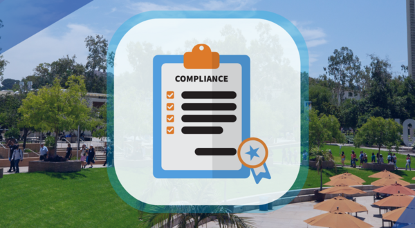 Clipboard with compliance checklist and a ribbon at the bottom