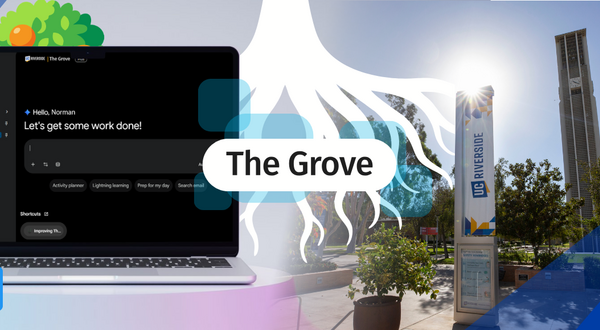 Decorative. Banner text reads: The Grove available.