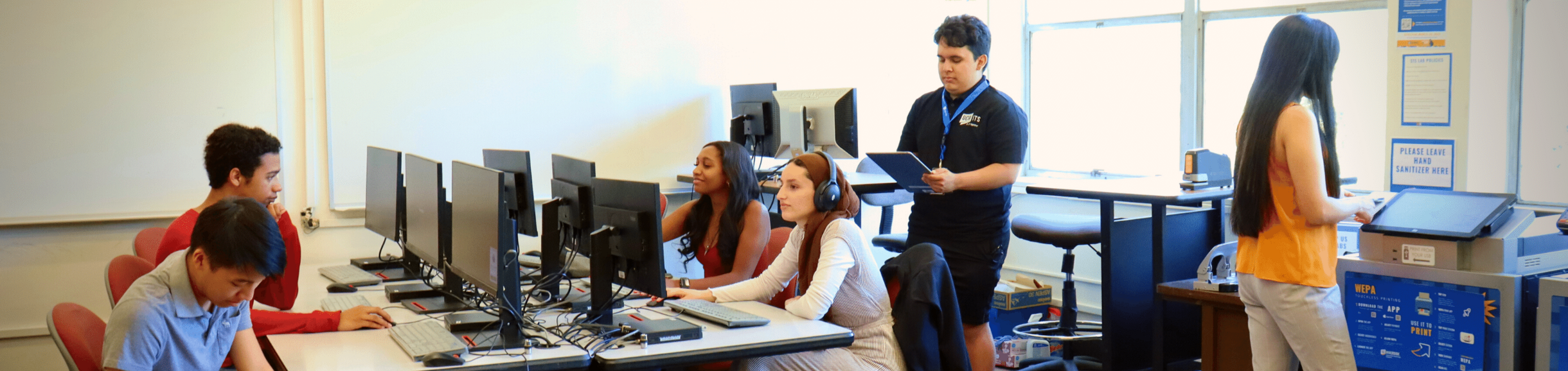 students use ITS printer and computer lab 