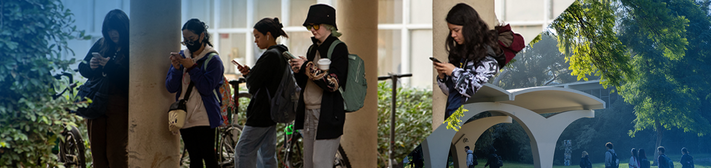 Students walking on campus