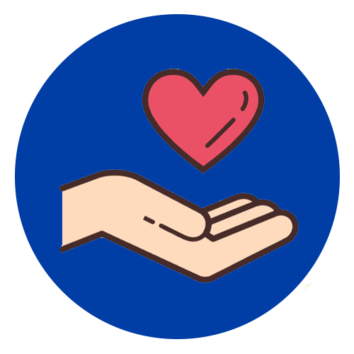 hand holds out heart icon