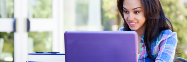 student on a laptop