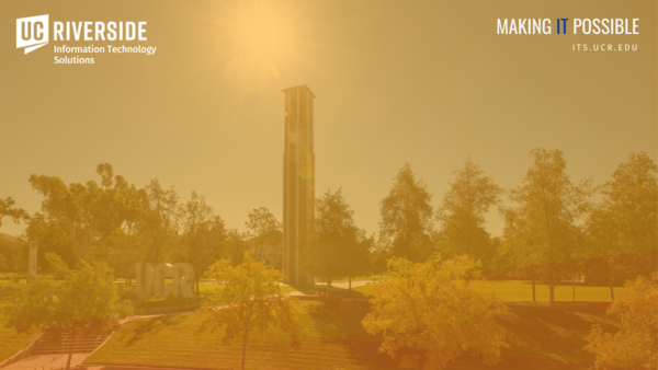 UCR bell tower and sunshine