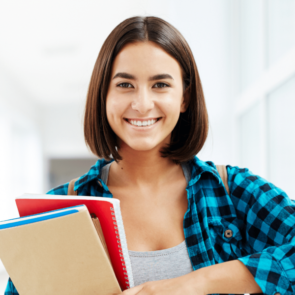 picture of girl with books