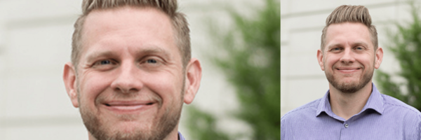 CIO Matthew Gunkel in a a suit coat smiles into the camera ...