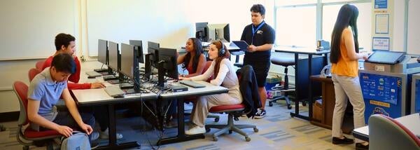 students use ITS printer and computer lab 