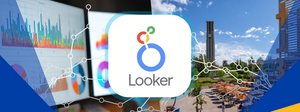 Looker logo, data charts, and UCR campus view.