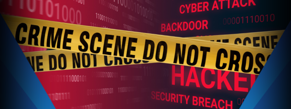 Crime scene tape with a red background