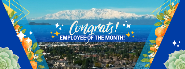 Decorative. Banner text reads: Congrats Employee of the Month!