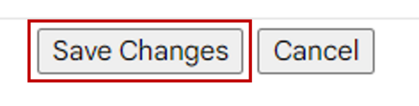 Image of Gmail Save Settings Button