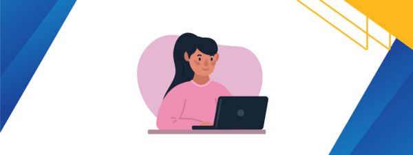 Female working on laptop - EOM