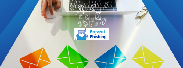 Image of envelope with hook and the words Prevent Phishing
