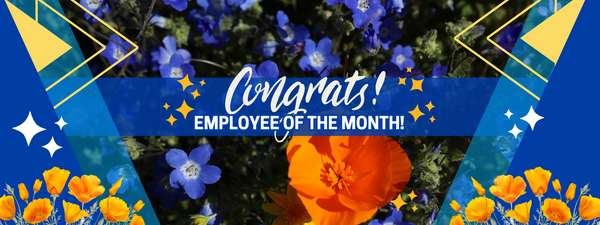 Decorative. Banner text reads: Congrats Employee of the Month!