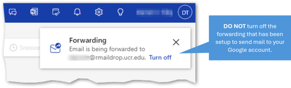 Image of Outlook Mail Forwarding Message