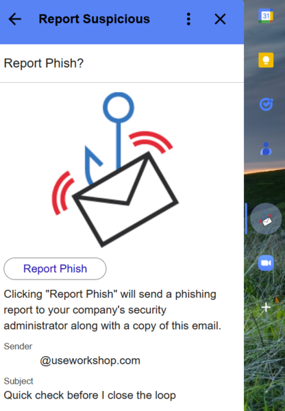 How to report suspicious emails in RMail Gmail