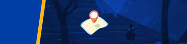 map navigation icon on blue gradient