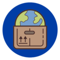 globe and suitcase icon