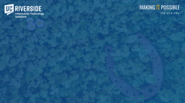 ITS virtual background with shamrocks and flowers